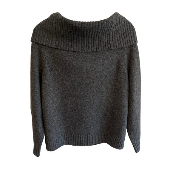BP. Women's Fold Over Off The Shoulder Sweater Long Sleeve Gray Size M - Picture 5 of 9